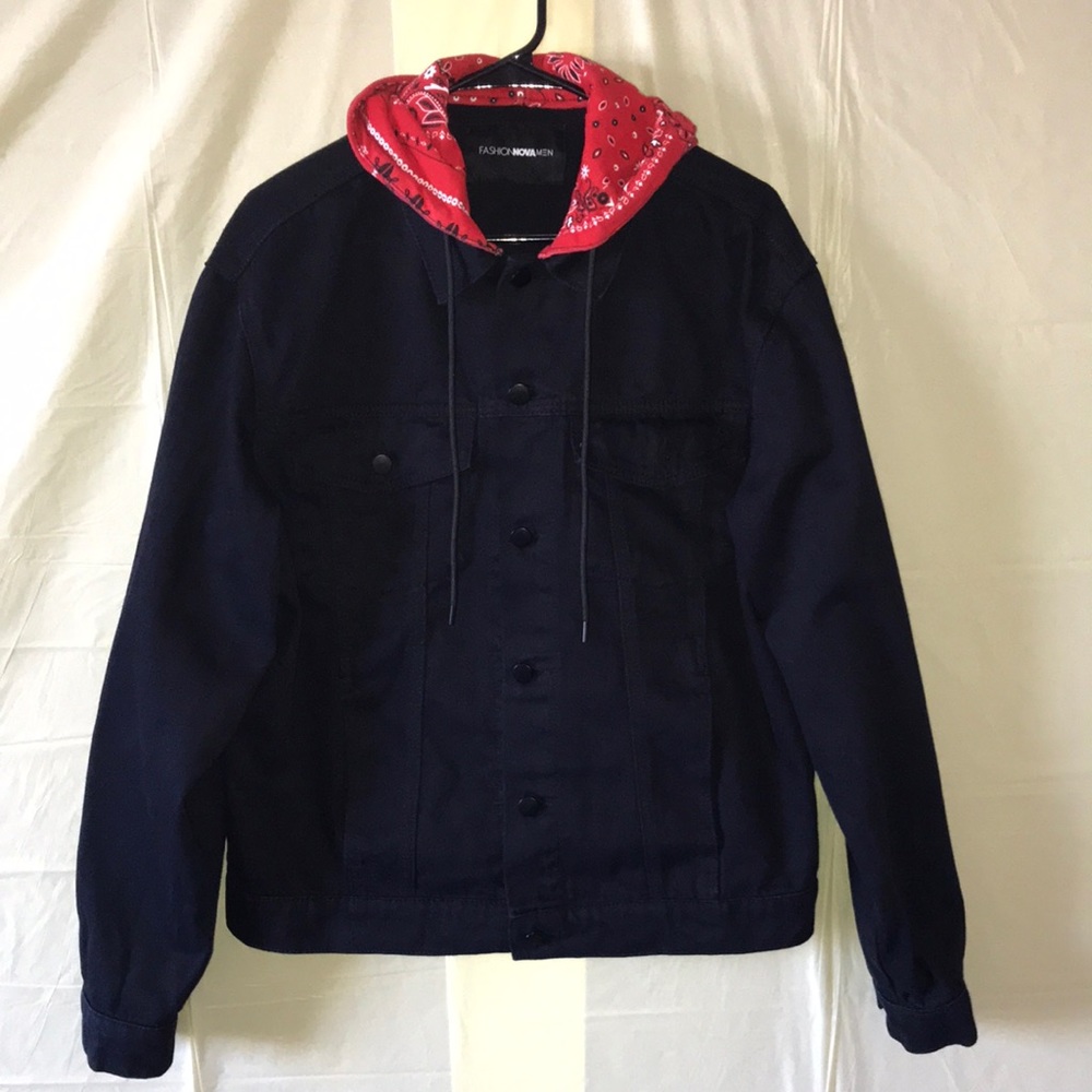 Bandana Print Denim Jacket (Unisex)